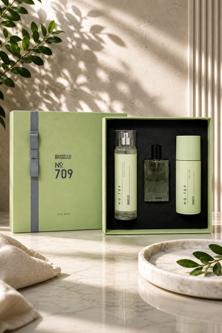 طقم هدايا رقم 709 – عطر و ٢ بودى ميست – رجالي